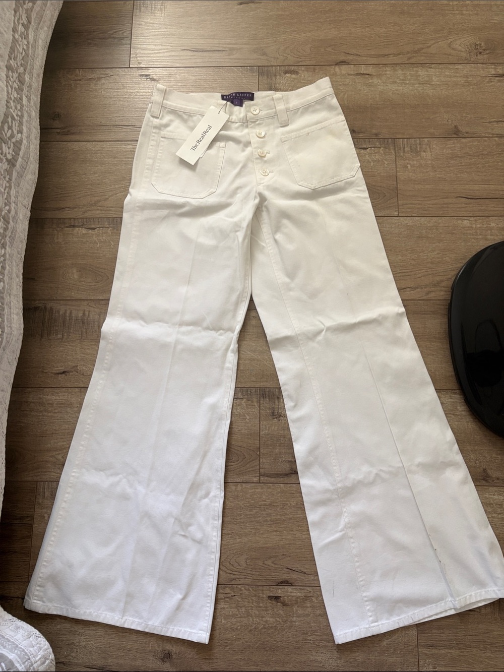 Ralph Lauren purple label White Flared Wide-Leg Jeans